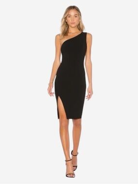 Likely Black Helena Midi Bodycon Dress with Side Slit